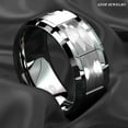 thumbnail image 4 of Silver Brushed Tungsten Carbide Ring for Men, 4 of 9