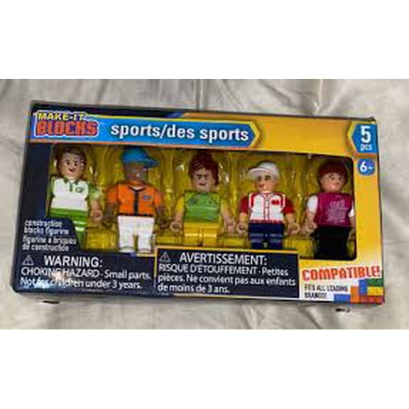 Collectible Block Figure Set – Sports Character 5‑Pack Display Figures
