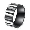 thumbnail image 3 of 9MM Black/Gold/Rainbow Band Men's Stainless Steel Brushed Fashion Ring Size 7-12, 3 of 6