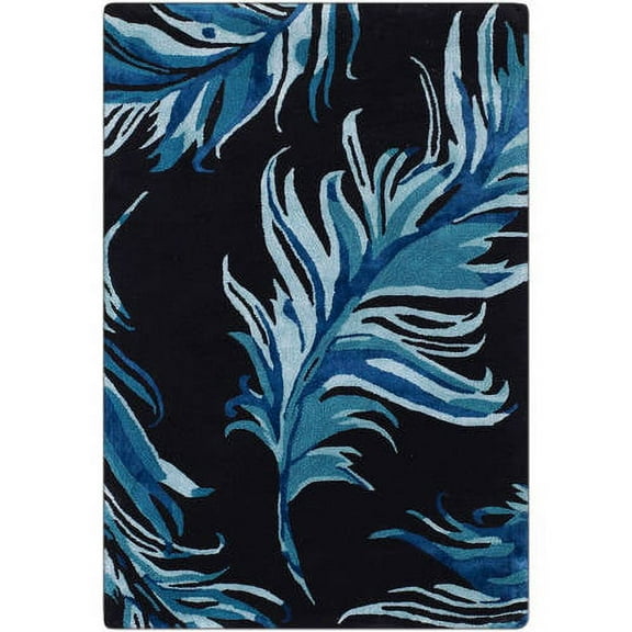 SAFAVIEH Allure Mandy Floral Wool Area Rug, Black/Blue, 5' x 8'