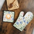 thumbnail image 5 of Pioneer Flower Kitchen Oven Mitt and Pot Holder Sets 2 Pcs for Baking, Cooking and Grilling, Heat Resistant Up To 392 °F, 5 of 7