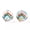 Rainbow Pattern (17x16mm), variant on GKNET 20pcs Transparent Lampwork Glass Beads Round with Shark Pattern 13-17mm-Shark Pattern (17x16mm)