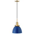 thumbnail image 1 of Henn&Hart 12" Blue/Brass Metal Pendant, 1 of 3