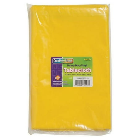 UPC: 0194629053179 | Vinyl Tablecloth Yellow 38 x 80 Pack of 3