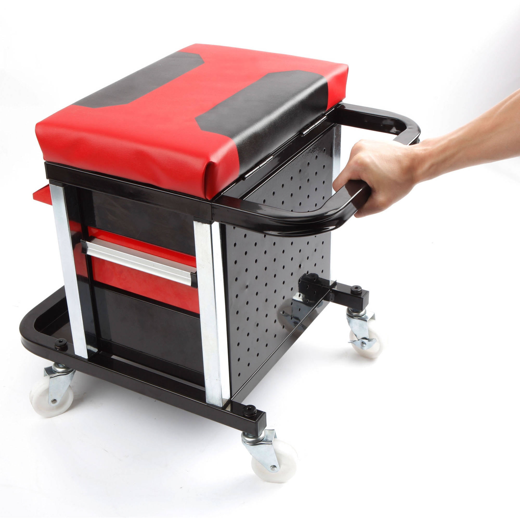 Mechanic Rolling Creeper 2 Drawer Seat Tool Box Chair Garage Rack