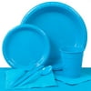 Turquoise Plastic Tableware Party Pack for 20