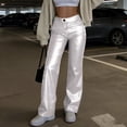 thumbnail image 2 of ZyeKqe Pants for Women High Waisted Straight Leg Stretch Solid Color Going out Trousers with Pockets, 2 of 10