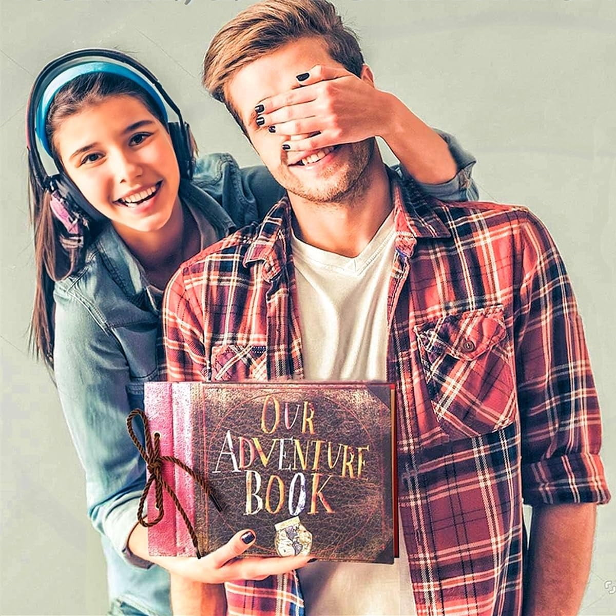Adventure Book Travel Diary & Scrapbook - Retro-Style Photo Album, Vintage Guestbook for DIY Memories, Anniversary, Wedding, Baby, Travel, or Valentine's Day Gift