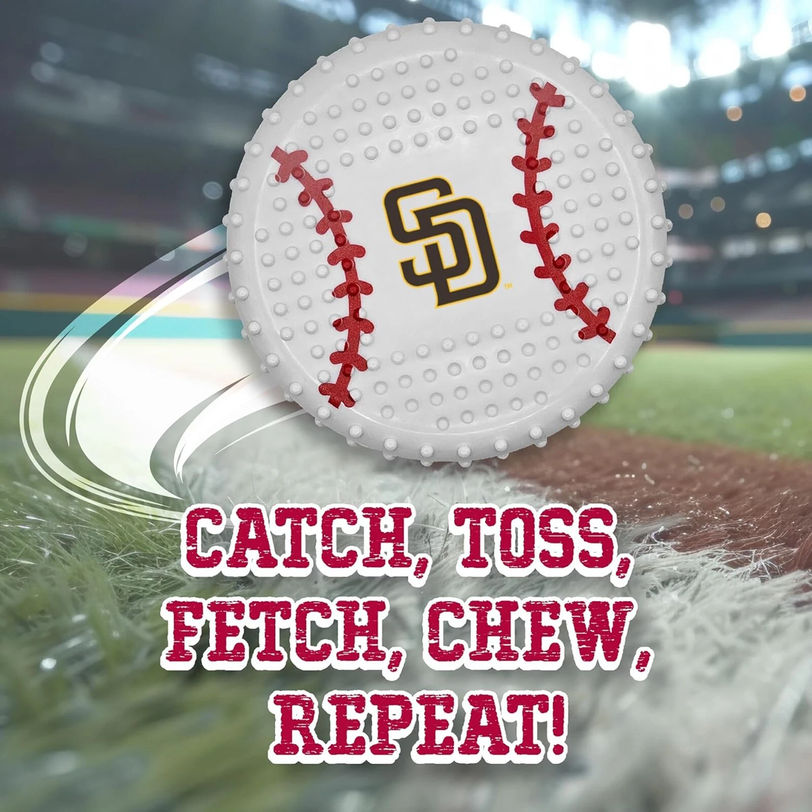 Pets First MLB Hard-Nylon Baseball Flavored Dog Chew Toys for Aggressive Chewers