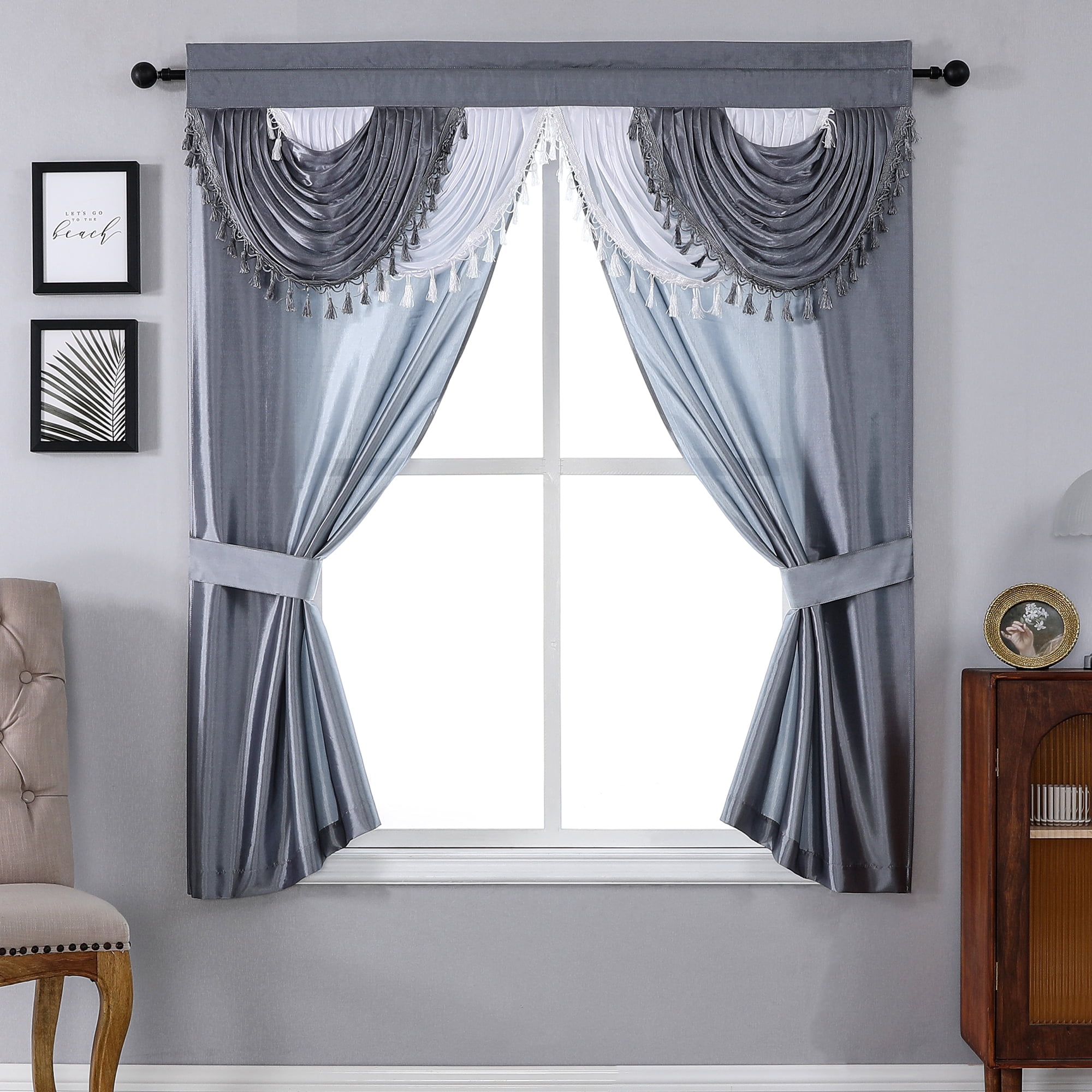 Regal Home Collections Amore Curtains 5 Piece Window Curtain Set 54 Regal Home Collections Amore Curtains 5 Piece Window Curtain Set 54