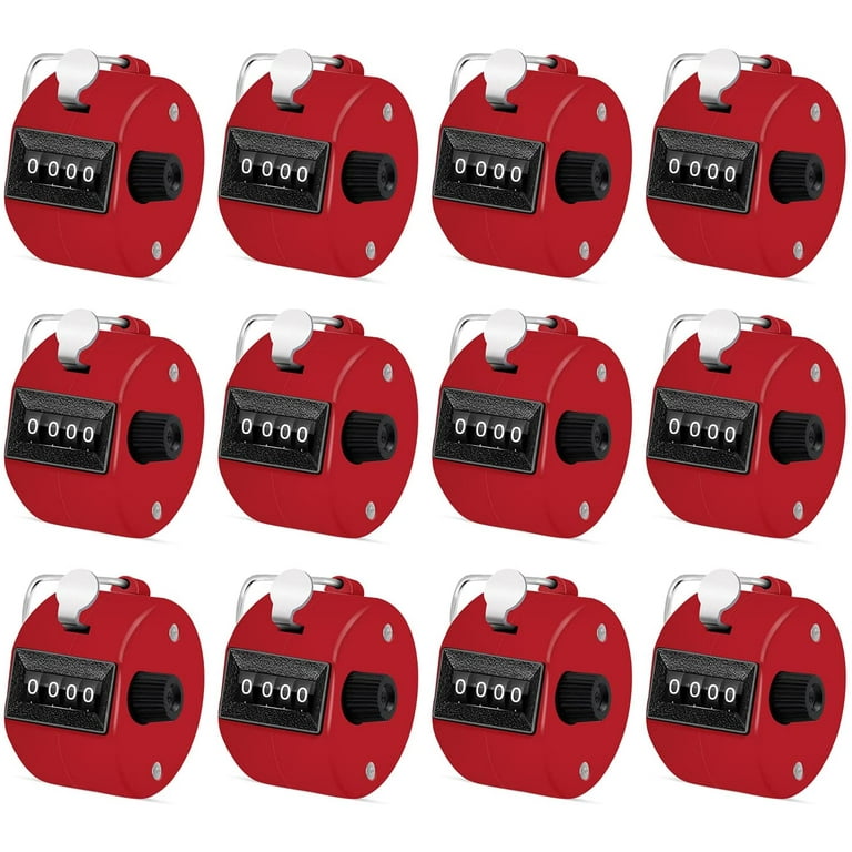  12 Pcs Hand Tally Counter 4-Digit Lap Counter Clicker, Manual  Mechanical Handheld Pitch Click Counter with Finger Ring for School Golf &  Knitting Row Croche, Black : Sports & Outdoors