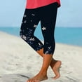 thumbnail image 3 of GHSOHS Leggings for Women Yoga Pants Legging Capris for Women Capri Leggings for Women Floral Print Cropped Leggings Knee Length Summer Workout Leggings Casual Comfy Cropped Yoga Pants Capri Pant,S, 3 of 5