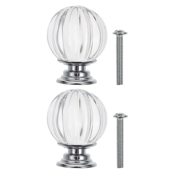 LEORX Crystal Silver Lampshade Finial Knob Lamp Accessory for Decor Elegant Design 1 Set