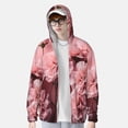 thumbnail image 2 of Fotbe Delicate Pink Carnations Chaqueta con Protección Solar UPF 50+ para Hombre y Mujer, Camisa con Capucha y Bolsillos-3X-Large, 2 of 7