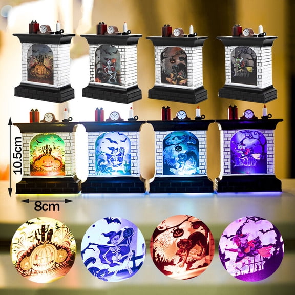 Halloween Hanging Decoration Lantern Pumpkin White Skeleton LED Light Lamp Party