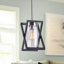 Warehouse of Tiffany P11474 Katie 6 in. 1-Light Indoor Black and Gold Finish Pendant Light with Light Kit