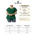 thumbnail image 6 of Agnes Orinda Women's Plus Size Tops Lace Panel Hollow Short Sleeves Spring Summer Solid Blouses 2X Dark Green, 6 of 7