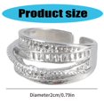 thumbnail image 5 of Geometric Cubic Zirconia Ring Stackable Anniversary Jewelry Stylish Wedding Band, 5 of 11