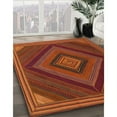 thumbnail image 2 of Ahgly Company Indoor Rectangle Contemporary Mahogany Brown Abstract Area Rugs, 7' x 10', 2 of 6