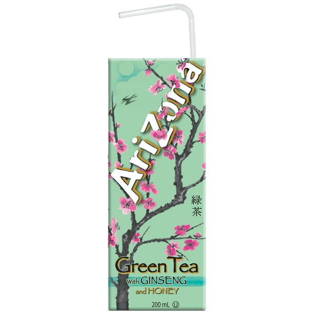 Arizona Premium Brewed Ginseng and Honey Green Tea, 8 x 200 ML