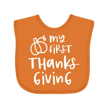 

Inktastic My 1st Thanksgiving Cute Pumpkin Boys or Girls Baby Bib