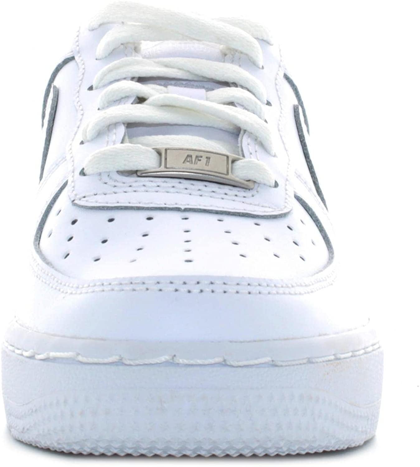 Big Kids' Air Force 1 Low Casual Shoes in White/White Size 6.5 | Leather by Nike