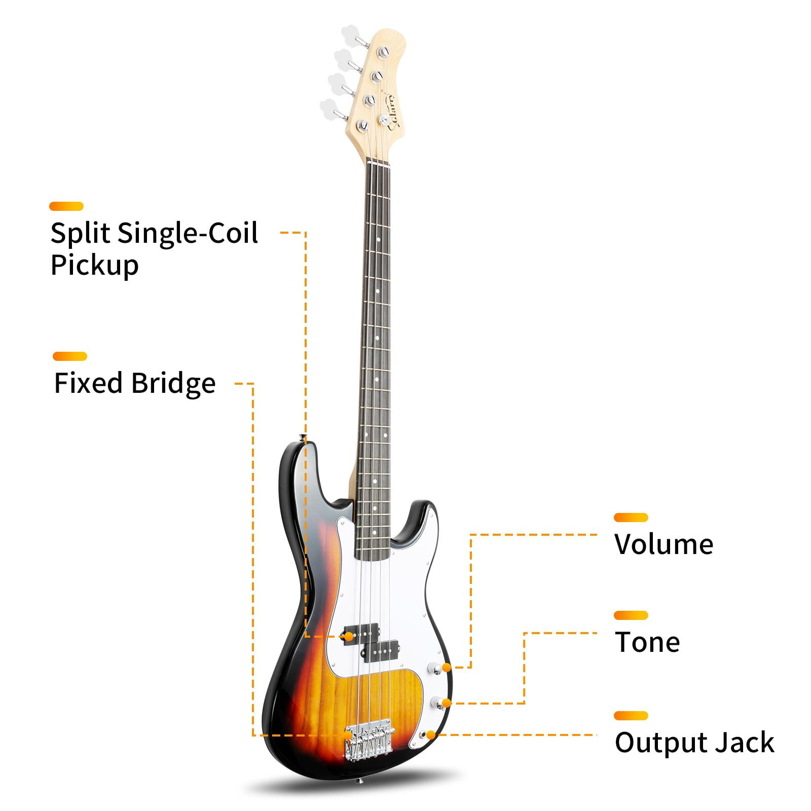 Zimtown 45" Full Size Electric Guitar Includes Bass, Amp, Connecting Wire and Spanner Tool, 3-Color