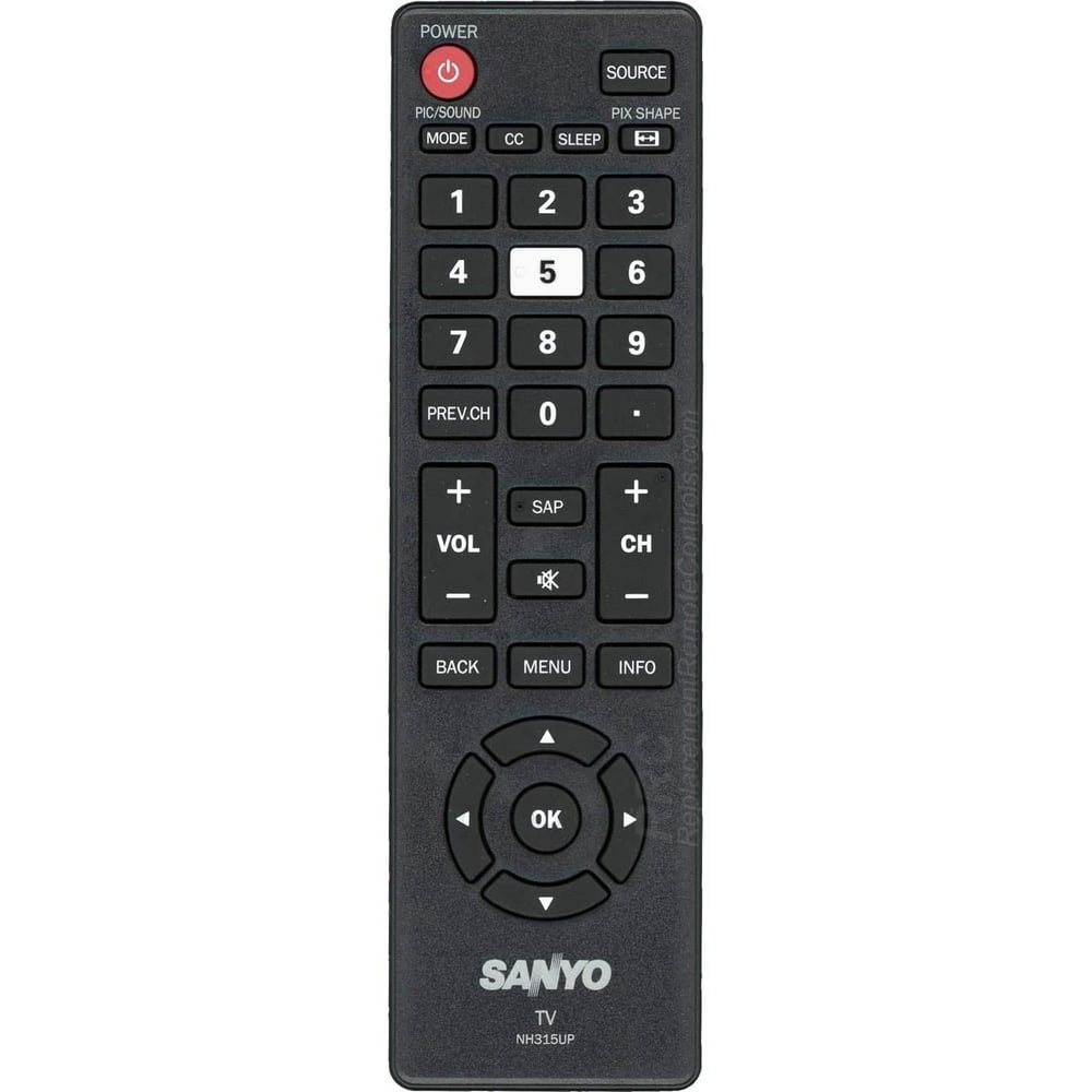 Sanyo NH315UP TV Remote Control for FWD36F FW40D36F FW55D25F FW55D25F