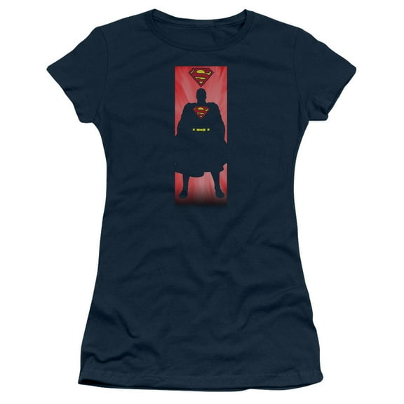 Superman Block Junior Women's T-Shirt Sheer Navy