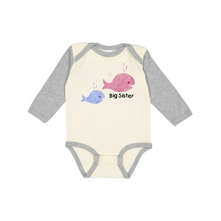 

Inktastic Big Sister with Lil Brother Gift Baby Girl Long Sleeve Bodysuit