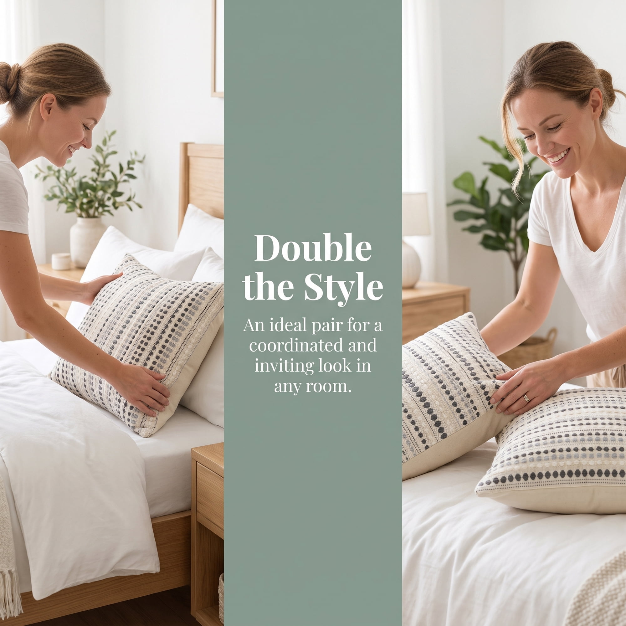 Unique Bargains Chenille Geometric Throw Pillow Covers 2 Pc Striped Cases Grey 16"x16"