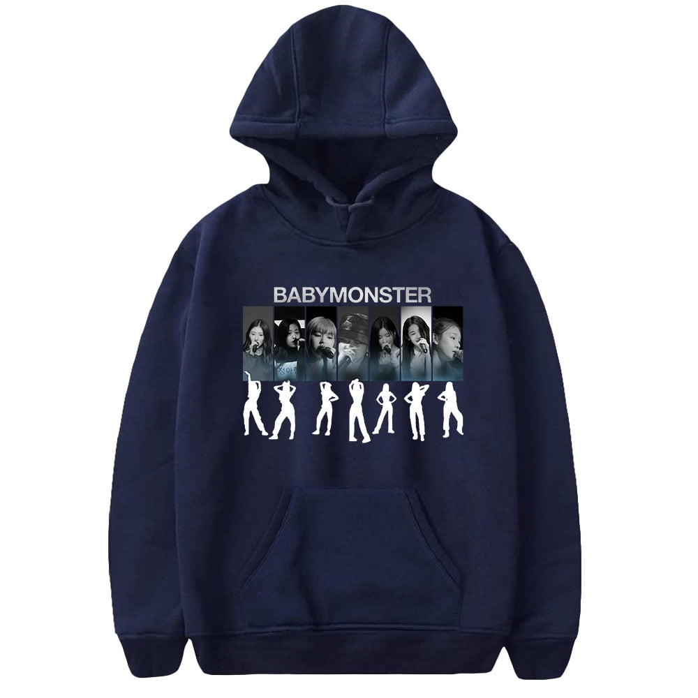 BABYMONSTER ベビモン HOODIE スウェット チャコール Lサイズ Babymonster Hoodie Sweatshirt Fashion Man Women Printing