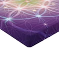 thumbnail image 2 of Ambesonne Bohemian Fitted Sheet, Sign of Cosmos Folk, Twin XL Size, Dark Purple Blue Yellow, 2 of 3
