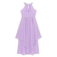 thumbnail image 5 of Manyakai Kids Big Girls Chiffon Sequined Halter Wedding Junior Bridesmaid Flower Girl Dress Long Maxi Lavender 8, 5 of 6
