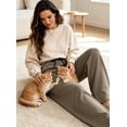 thumbnail image 4 of Cadmus Plus Size Wide Leg Sweatpants for Women Drawstring Elastic Waist Fall Winter Casual Workout Pants with Pockets,Greige,2XL, 4 of 9
