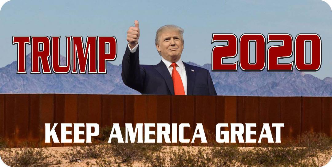 2020 Aluminum 6"x12" License Plate Re-Elect Trump Keep America Great 