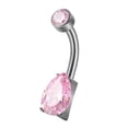 thumbnail image 1 of Anillos para el ombligo, Joyas para perforar el cuerpo, Diamantes de imitación de titanio de 1,6 mm Unisex Trendy 14G Piercing para el ombligo Aro para el ombligo Barras para niñas Rosa Yinane Anillos de ombligo, 1 of 8