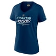 thumbnail image 2 of Women's Fanatics  Deep Sea Blue Seattle Kraken Authentic Pro V-Neck T-Shirt, 2 of 3