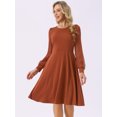 thumbnail image 2 of DARING DIVA Long Sleeve Round Neck Cocktail Dress S Caramel, 2 of 7