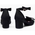 thumbnail image 3 of Women  Closed-Toe Ankle-Strap Pumps with Bow Detail — Low Block Heel Dress Shoes, 3 of 4