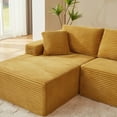 thumbnail image 4 of Muumblus Modular Sectional Sofa, Oversized L-Shape Cloud Couch, Modern Corduroy Sleeper Couches for Living Room, No Assembly Required, Yellow (Left Facing Chaise), 4 of 6