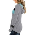 thumbnail image 3 of Fesfesfes Women Hooded Splicing Hoodie Casual Long Sleeve Hooded Pullover Sweatshirt Top Clothes Sale, 3 of 7