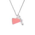 thumbnail image 2 of Delight Jewelry Acrylic 1.25" Pink Megaphone Silvertone Believe Faith Prayer Hope Bar Charm Necklace, 23", 2 of 4