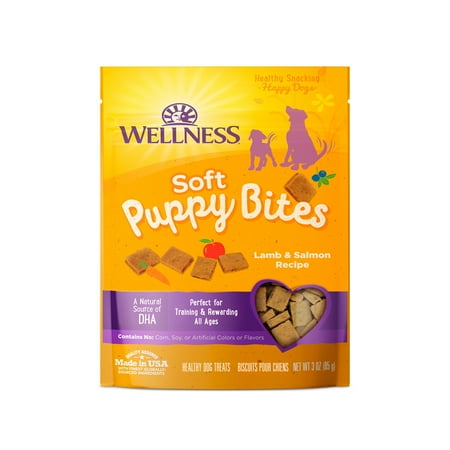Wellness Puppy Bites Healthy Grain Free Soft Puppy Treats  Lamb & Salmon  3 Ounce Bag