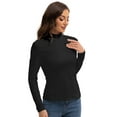 thumbnail image 3 of Women Mock Neck Long Sleeve Shirt Slim Fit Tops Base Layer Soft Lightweight Stretch Undershirts, 3 of 6