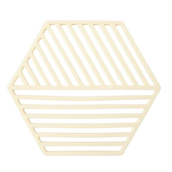 Hgallory Heat Resistant Table Place Mats, Hollow Food Grade TPR Cup Bowl Mat Absorbent Place Mat, Nordic Style Home Decor Quick Drying Placemats for Kitchen, 1PC, 5.1"x5.9", Beige, Hexagon