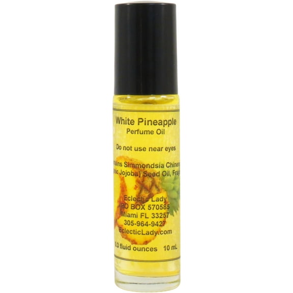 White Pineapple Perfume Oil, 0.3 Oz Portable Roll-On Fragrance