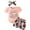 Pink, variant on WIBACKER Tiny Cutey Newborn Baby Girl Summer Outfits Set Ruffle Short Sleeve Romper and Floral Shorts with Headband