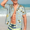 thumbnail image 5 of Lsque Bees pattern Hawaiian Shirt for Men, Unisex Summer Beach Casual Short Sleeve Button Down Shirts-X-Large, 5 of 9