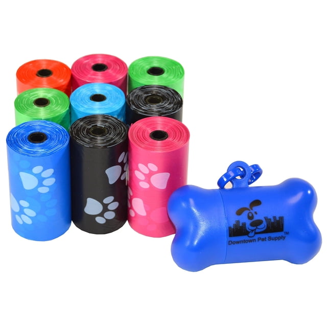 Bolsas para excrementos Downtown Pet Supply, 180 unidades, con dispensador Rainbow